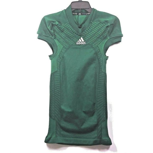 New Adidas Techfit Shockweb Jersey Men's Football Compression Dark Green - Picture 2 of 9